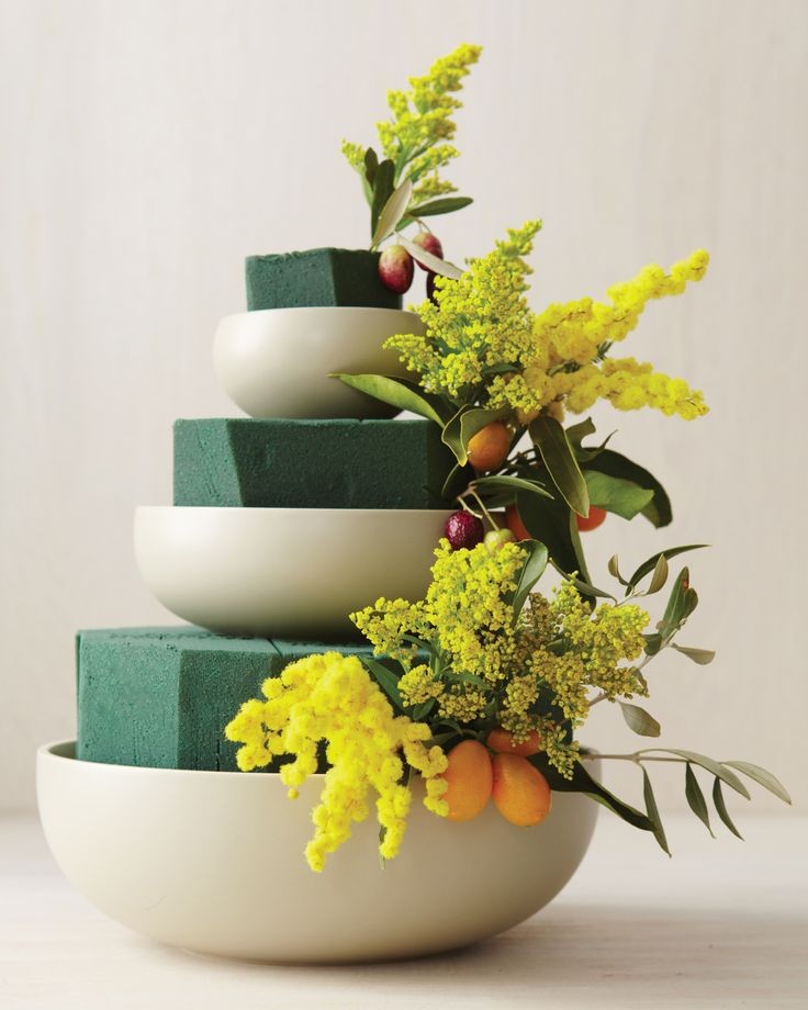 Pack of 3 Floral Foam Blocks for Fresh Flower Arrangements (9” L x 4” W x 3” H), Styrofoam Block Great for Crafts, Wedding, Birthdays, Home, Office & Garden Decorations