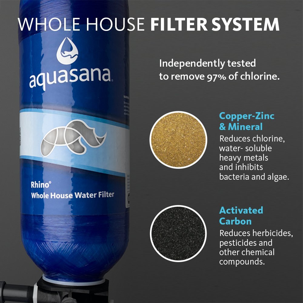 Aquasana Rhino 6-Year 600k Gallon Whole House Water Filter with Pre-Filter Install Kit